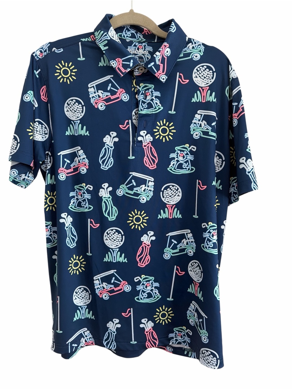 Chubbies golf shirt medium